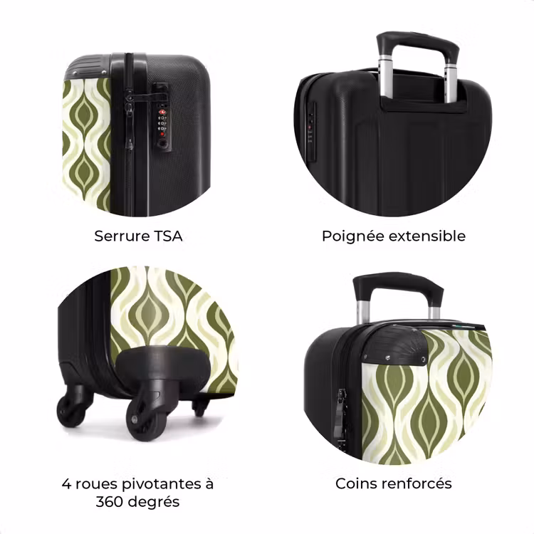 Valise - Motif - Rétro - Vert — 8