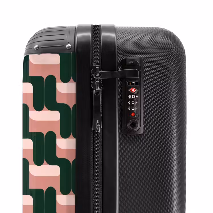 Valise - Motif tressé - Vert - Rose - Géométrique — 6