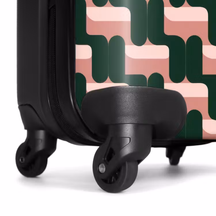 Valise - Motif tressé - Vert - Rose - Géométrique — 7
