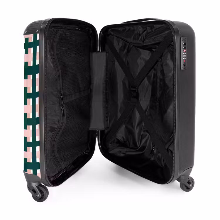 Valise - Motif tressé - Vert - Rose - Graphique — 5