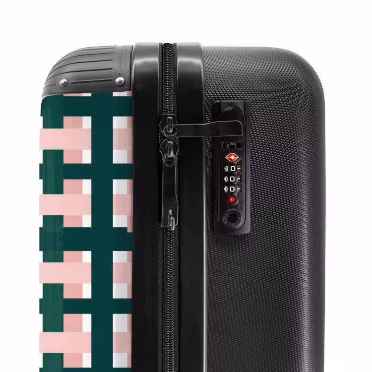 Valise - Motif tressé - Vert - Rose - Graphique — 6