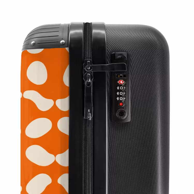 Valise - Orange - Motif à carreaux - Blanc — 6
