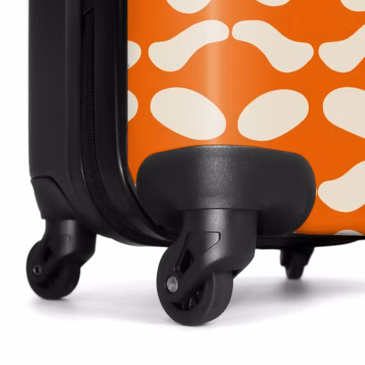 Valise - Orange - Motif à carreaux - Blanc — 7