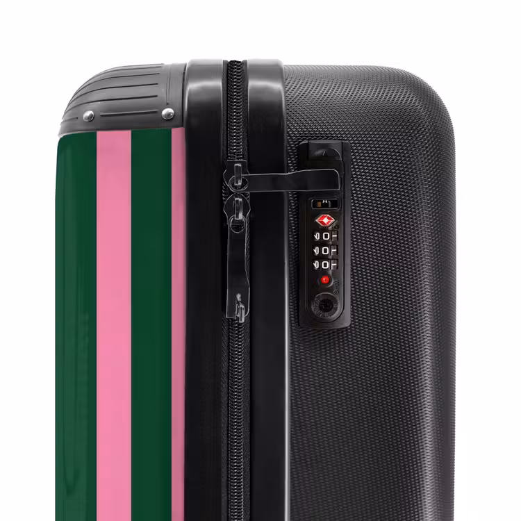 Valise - Rayures verticales - Vert - Rose — 6