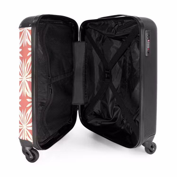 Valise - Rose - Motif floral - Blanc - Moderne — 5