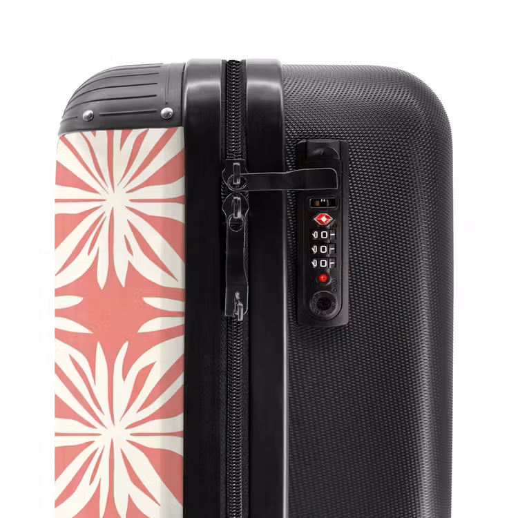 Valise - Rose - Motif floral - Blanc - Moderne — 6