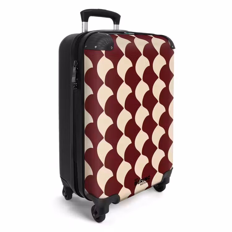 Valise - Rouge - Motif carreaux - Crème — 2