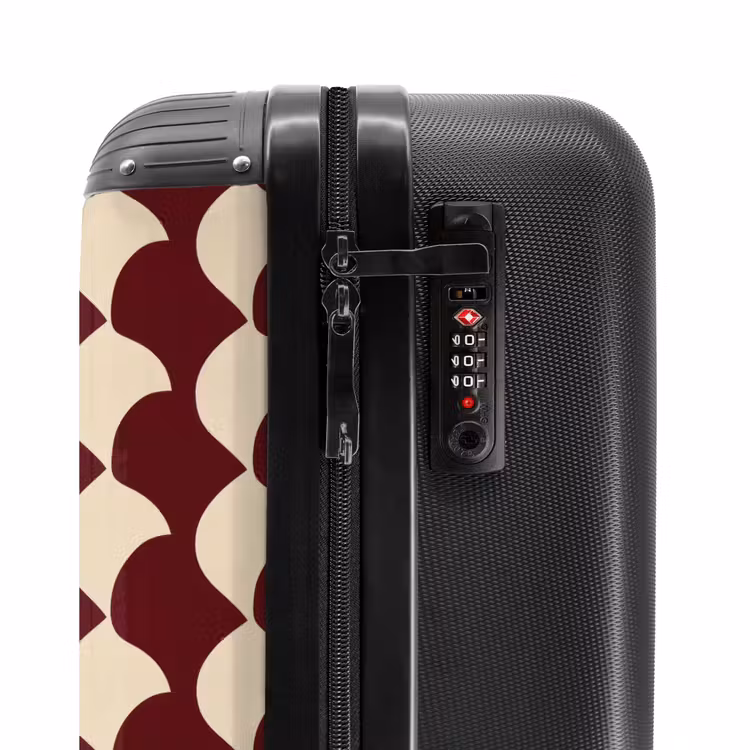 Valise - Rouge - Motif carreaux - Crème — 6