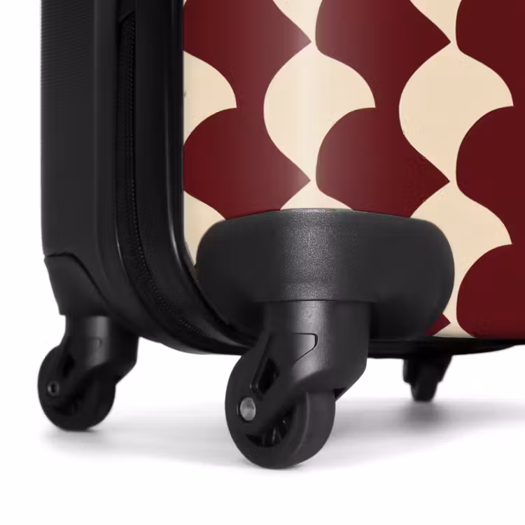 Valise - Rouge - Motif carreaux - Crème — 7