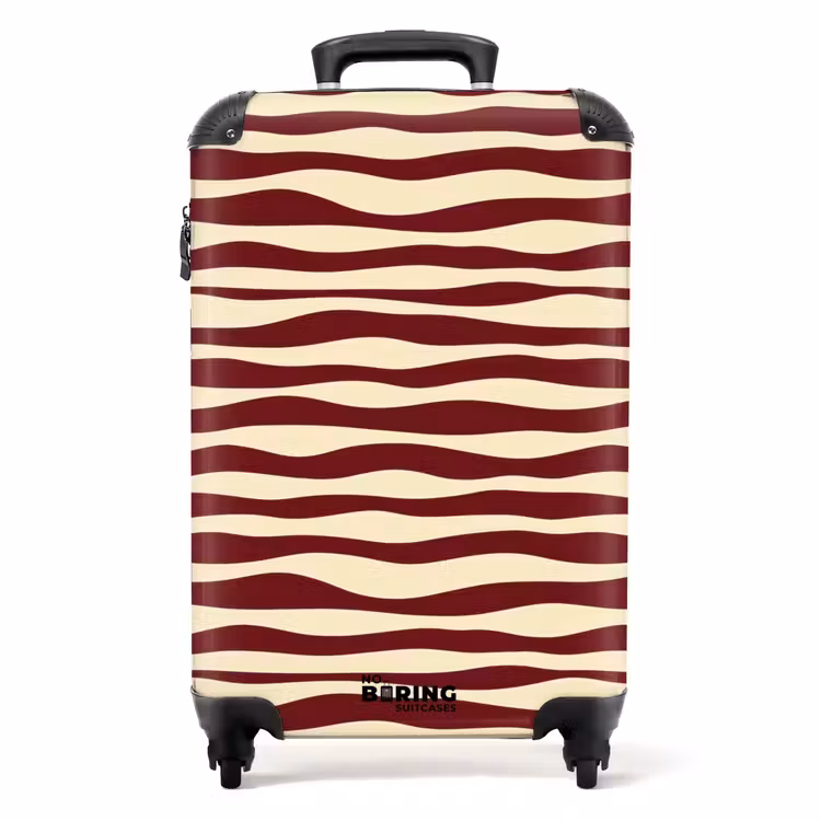 Valise - Vagues - Rouge - Motif - Crème — 1