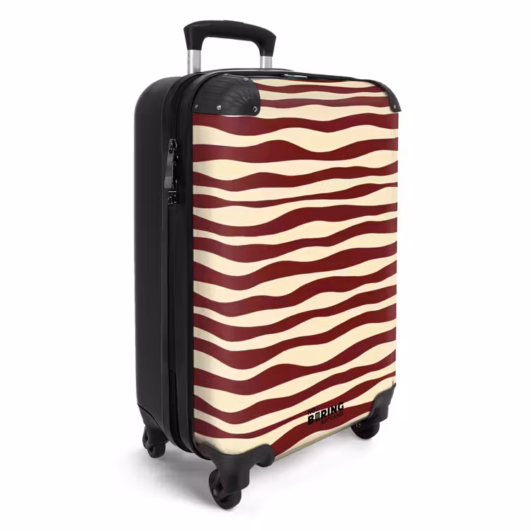 Valise - Vagues - Rouge - Motif - Crème — 2