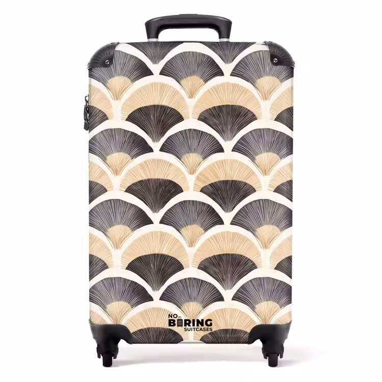 Valise - Ventilateur - Motif - Noir - Beige — 1