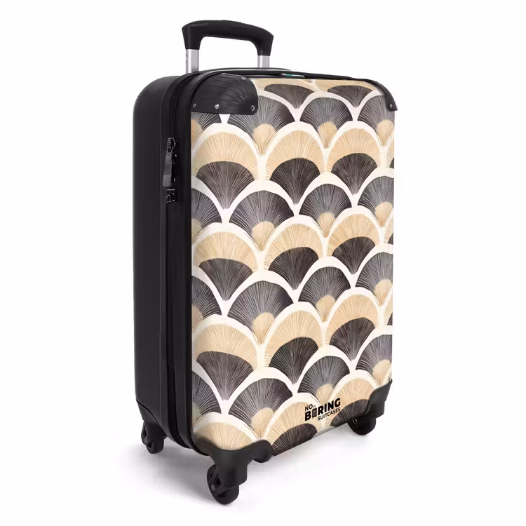 Valise - Ventilateur - Motif - Noir - Beige — 2