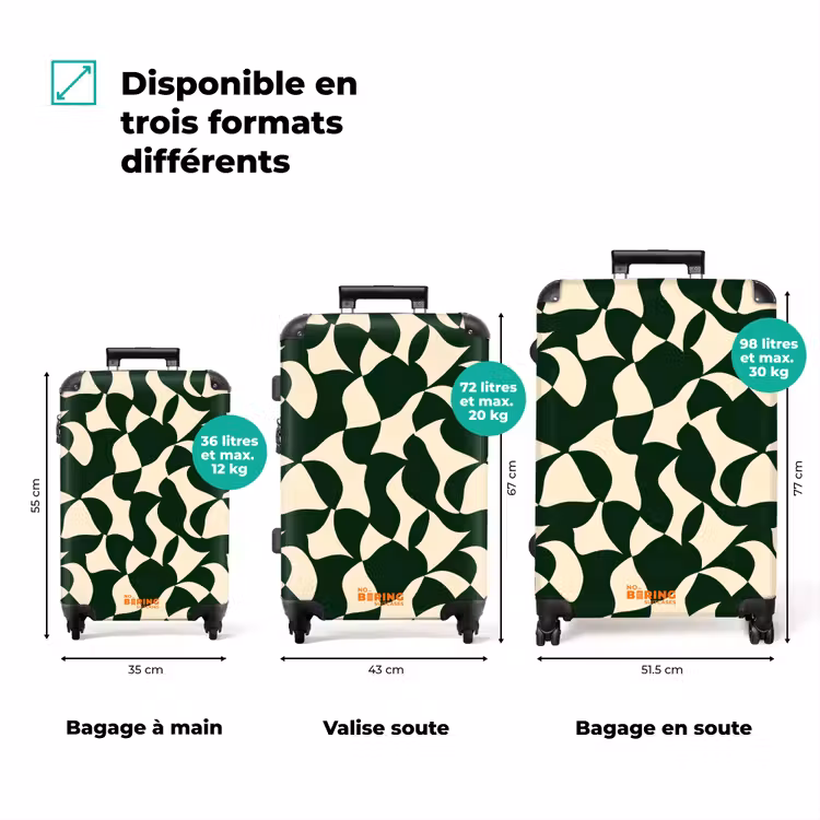 Valise - Vert - Surfaces organiques - Crème — 3