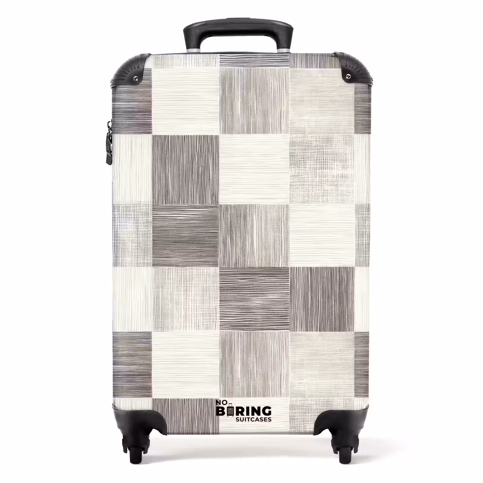 Valise - Motif - damier - grain de bois — 1