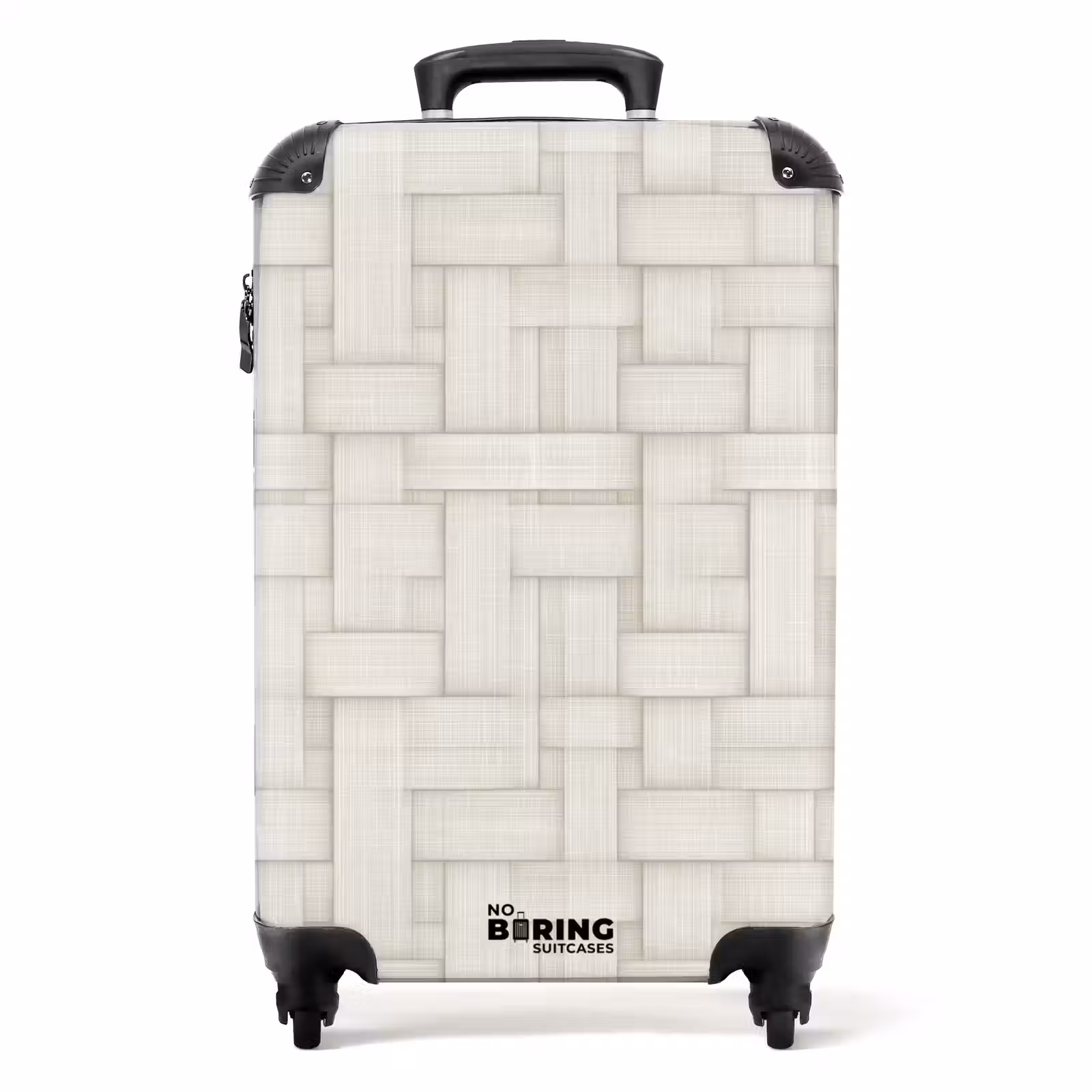 Valise - Vannerie - Rayures - Beige — 1