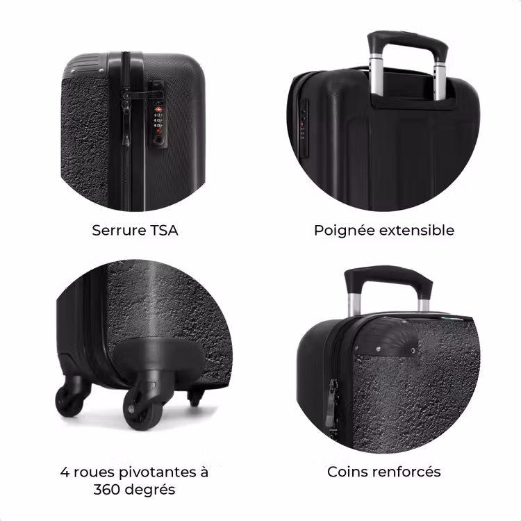Valise - Gris foncé - Texture asphaltée - Rugueux — 8