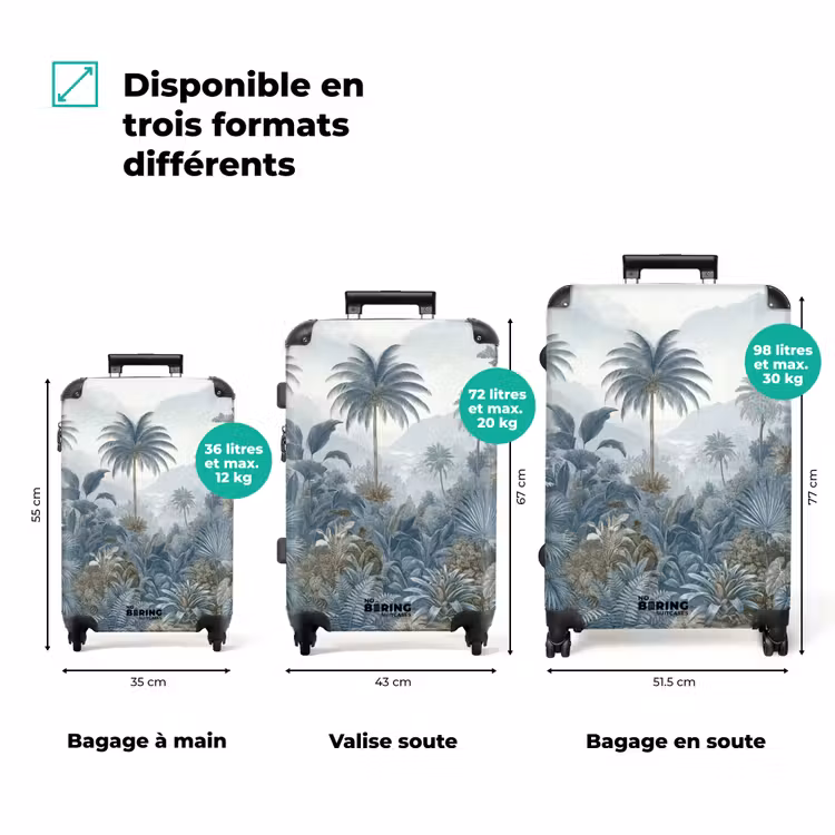 Valise - Jungle - Moderne - Bleu - Vert — 3