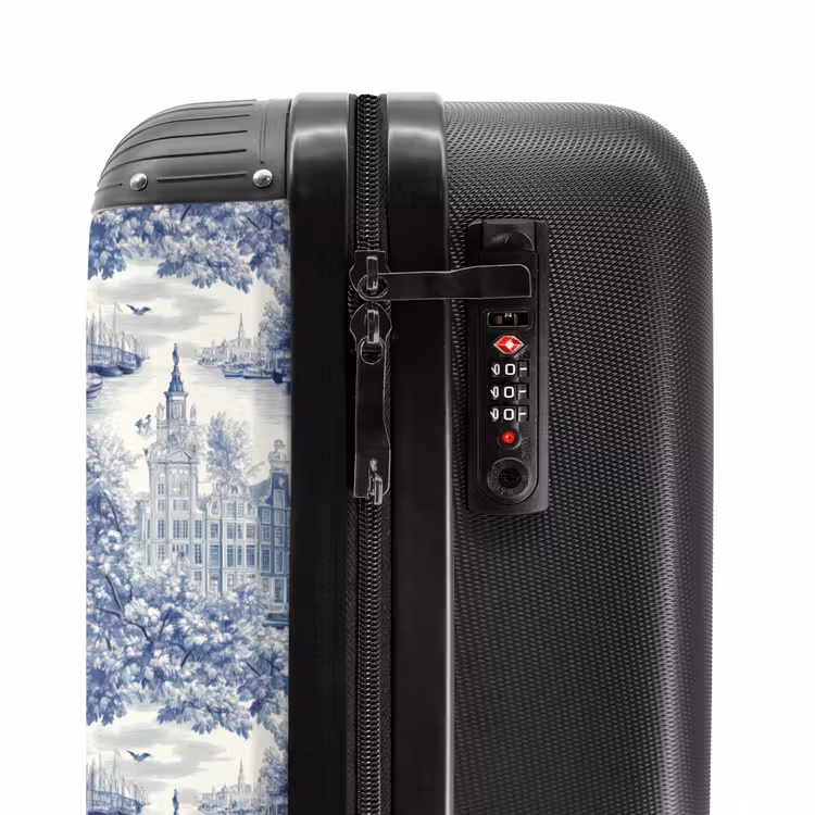 Valise - Maisons - Arbres - Eau - Oiseaux - Bleu — 6
