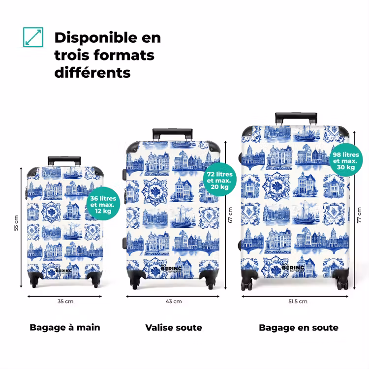 Valise - Maisons - Navires - Bleu — 3