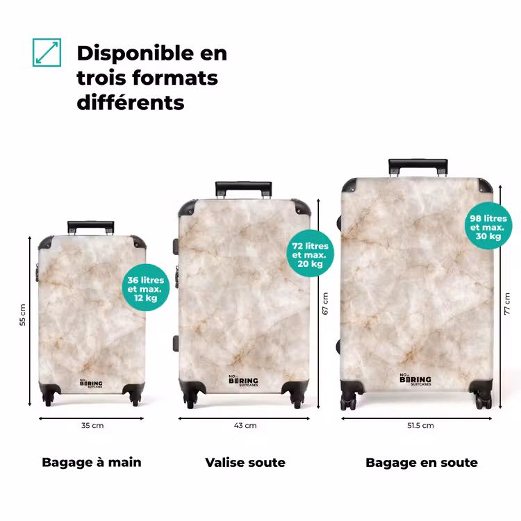 Valise - Marbre - Motif - Classique — 3