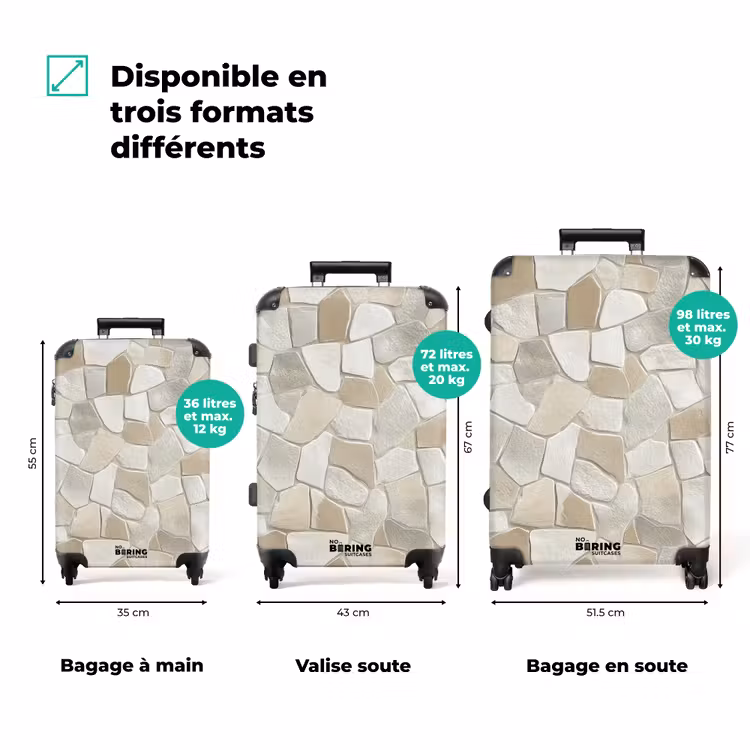 Valise - Mosaïque - Pierres - Beige — 3