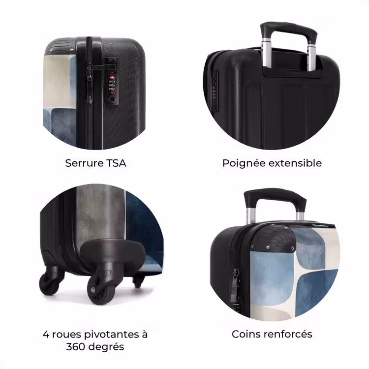 Valise - Motif - Bleu - Carrés — 8
