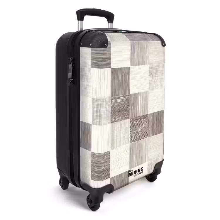 Valise - Motif - damier - grain de bois — 2