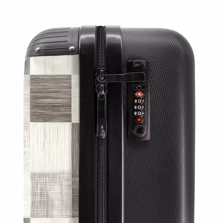 Valise - Motif - damier - grain de bois — 6