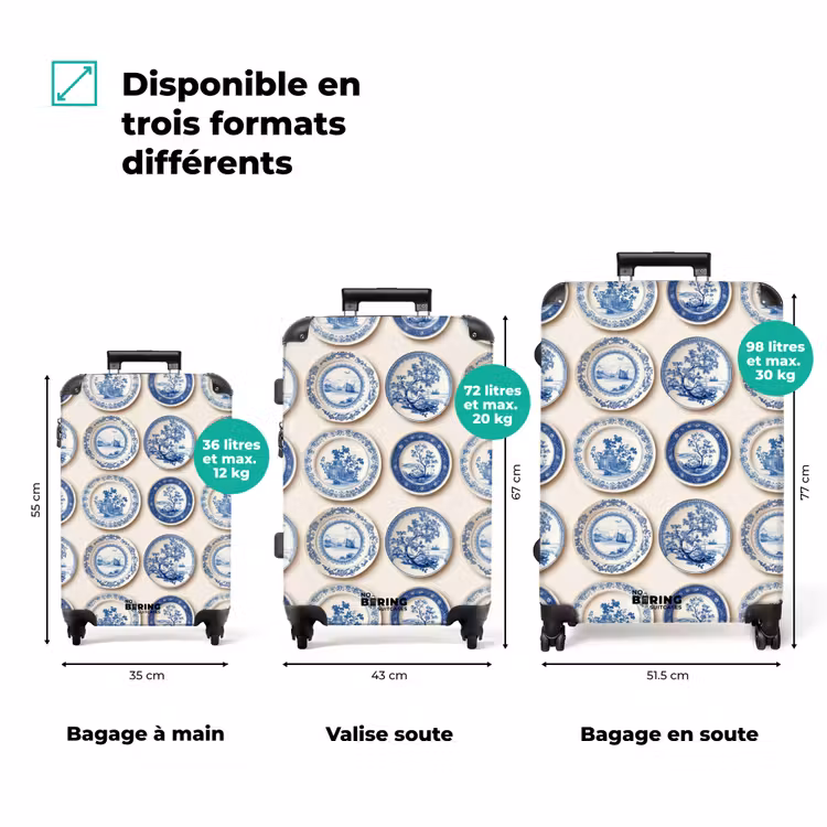Valise - Panneaux - Arbres - Plantes - Bleu — 3