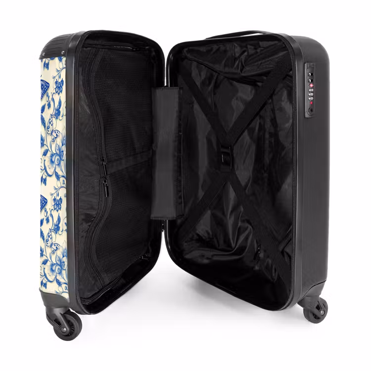 Valise - Papillons - Fleurs - Bleu - Botanique — 5