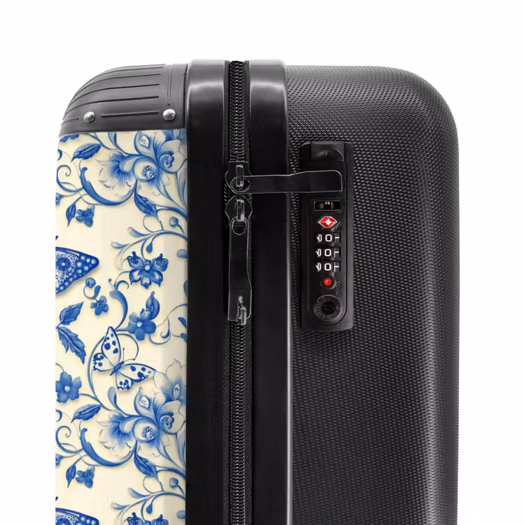 Valise - Papillons - Fleurs - Bleu - Botanique — 6