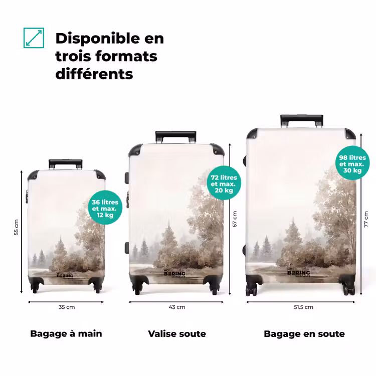 Valise - Paysage fluvial - Minimaliste - Tons de terre — 3
