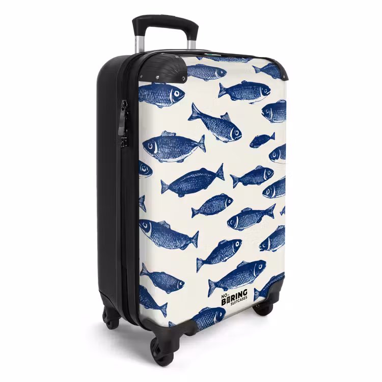 Valise - Poisson - Motif - Bleu - Blanc — 2