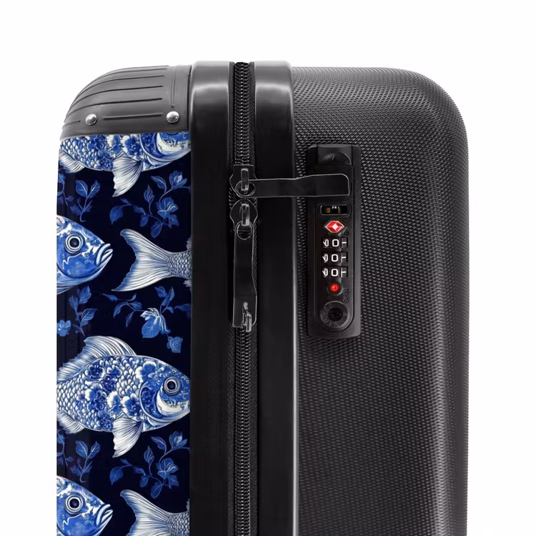 Valise - Poissons - Fleurs - Bleu — 6