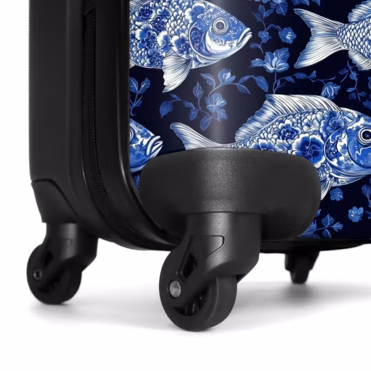 Valise - Poissons - Fleurs - Bleu — 7