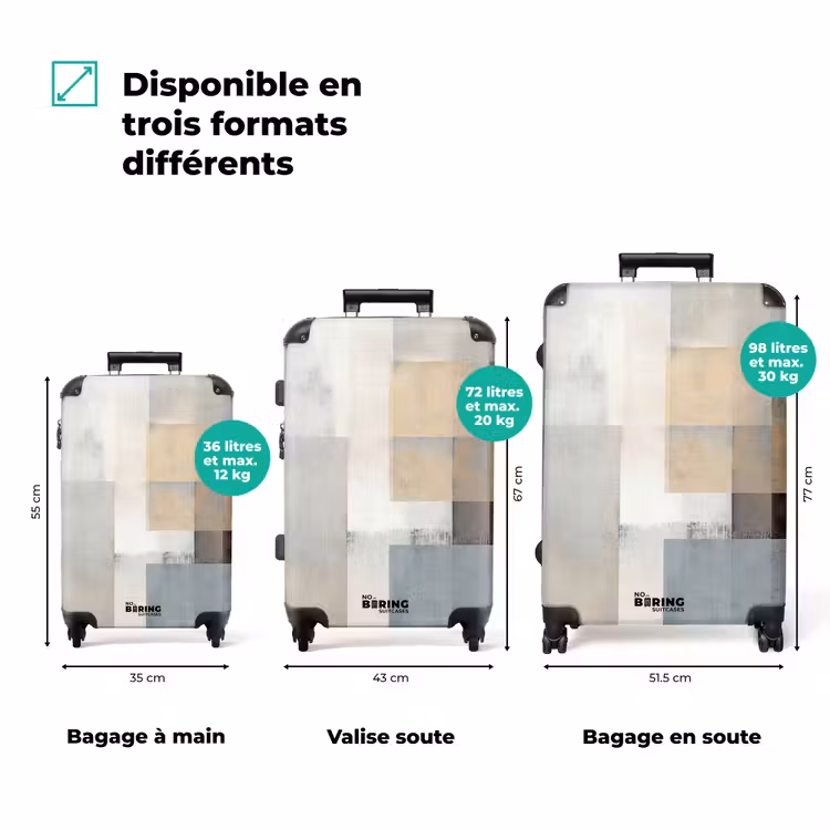 Valise - Rectangles - Abstrait - Bleu — 3