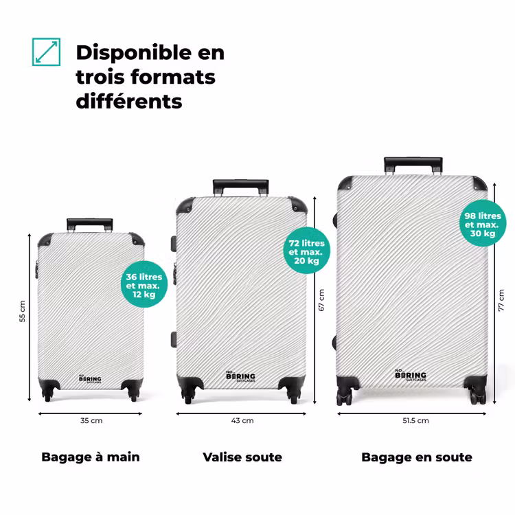 Valise - Vagues - Côtes - Blanc — 3