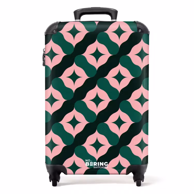 Valise - Vert - Rose - Rétro - Étoiles — 1