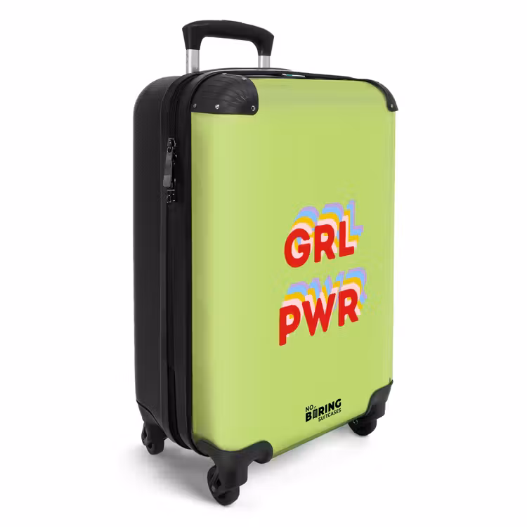 Valise - Grl pwr - Vert - Rouge - 3D — 2