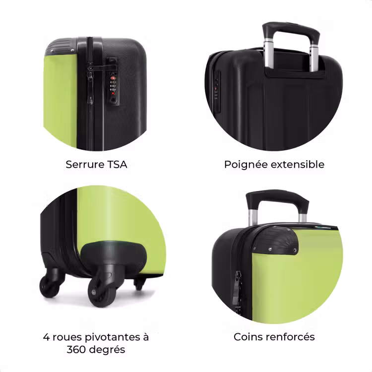 Valise - Grl pwr - Vert - Rouge - 3D — 8
