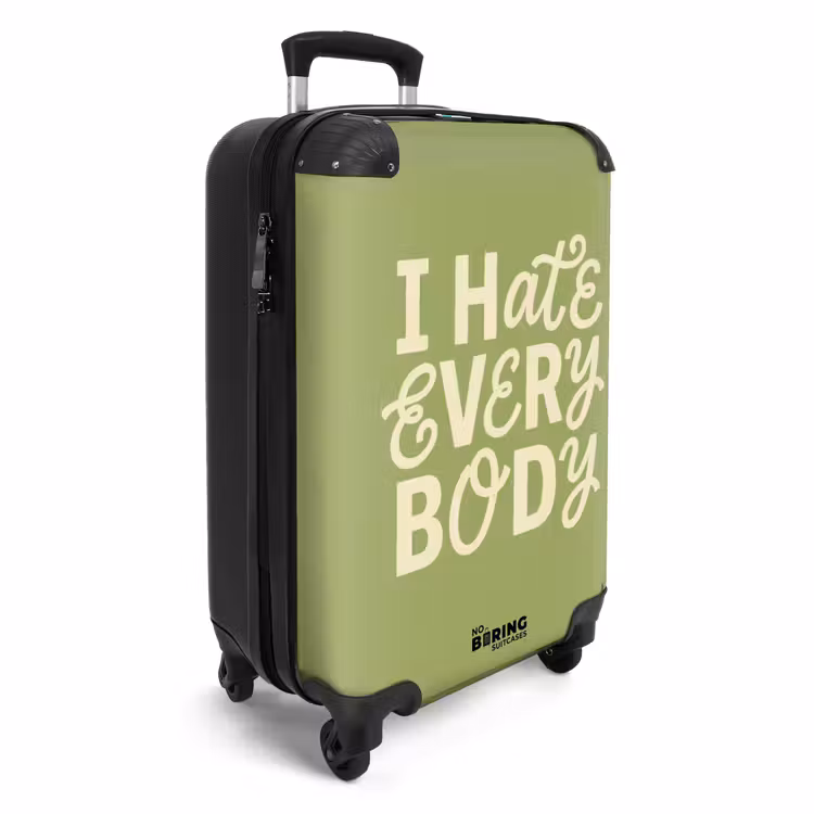 Valise - Je déteste tout le monde - Vert - Rétro — 2