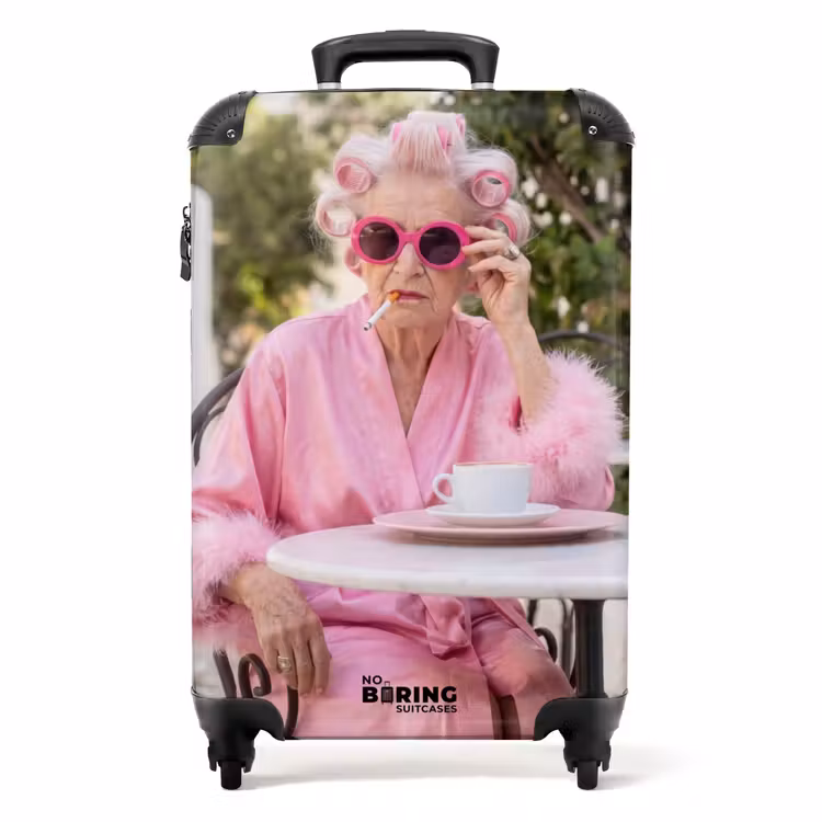 Valise - Manteau du matin - bigoudis - rose — 1