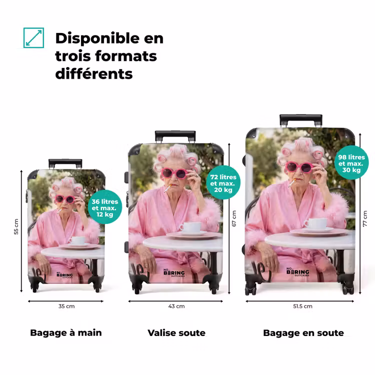 Valise - Manteau du matin - bigoudis - rose — 3