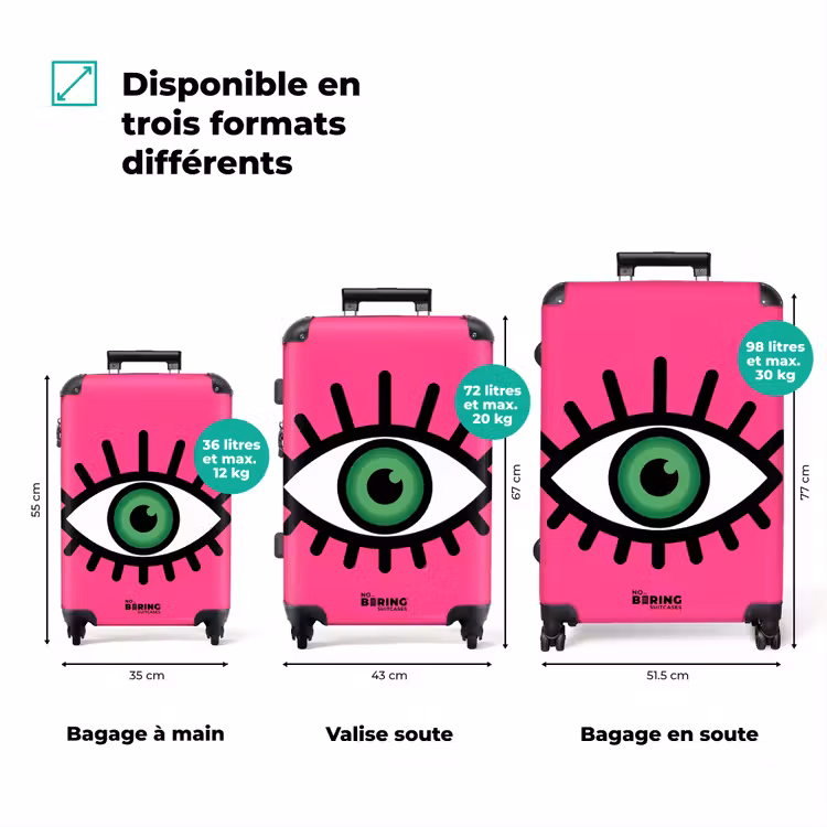 Valise - Minimaliste - Oeil - Rose — 3