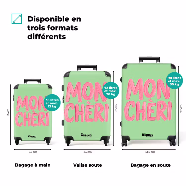 Valise - Mon cheri - Vert - Rose — 3