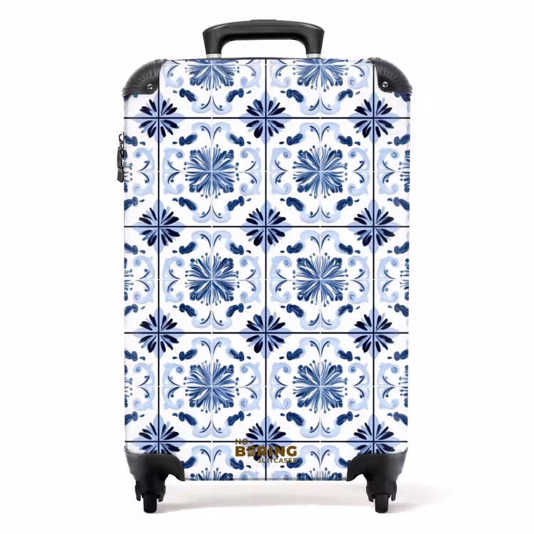 Valise - Motif - Carrelage - Bleu — 1