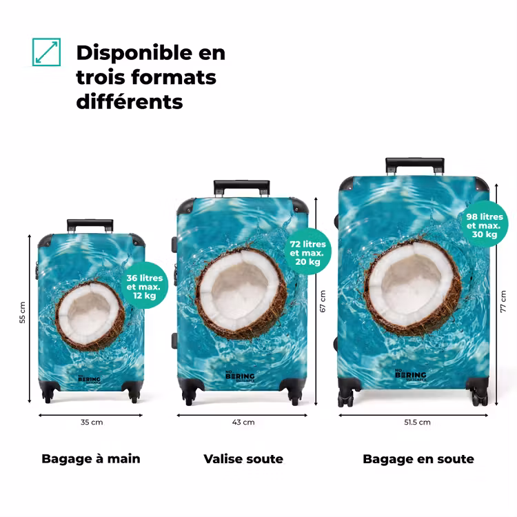 Valise - Noix de coco - Eau - Blanc — 3