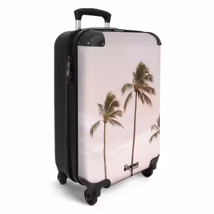 Valise - Palmiers - Coucher de soleil - Rose — 2
