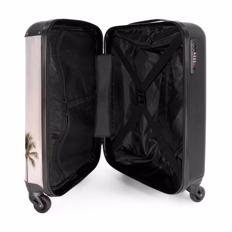 Valise - Palmiers - Coucher de soleil - Rose — 5